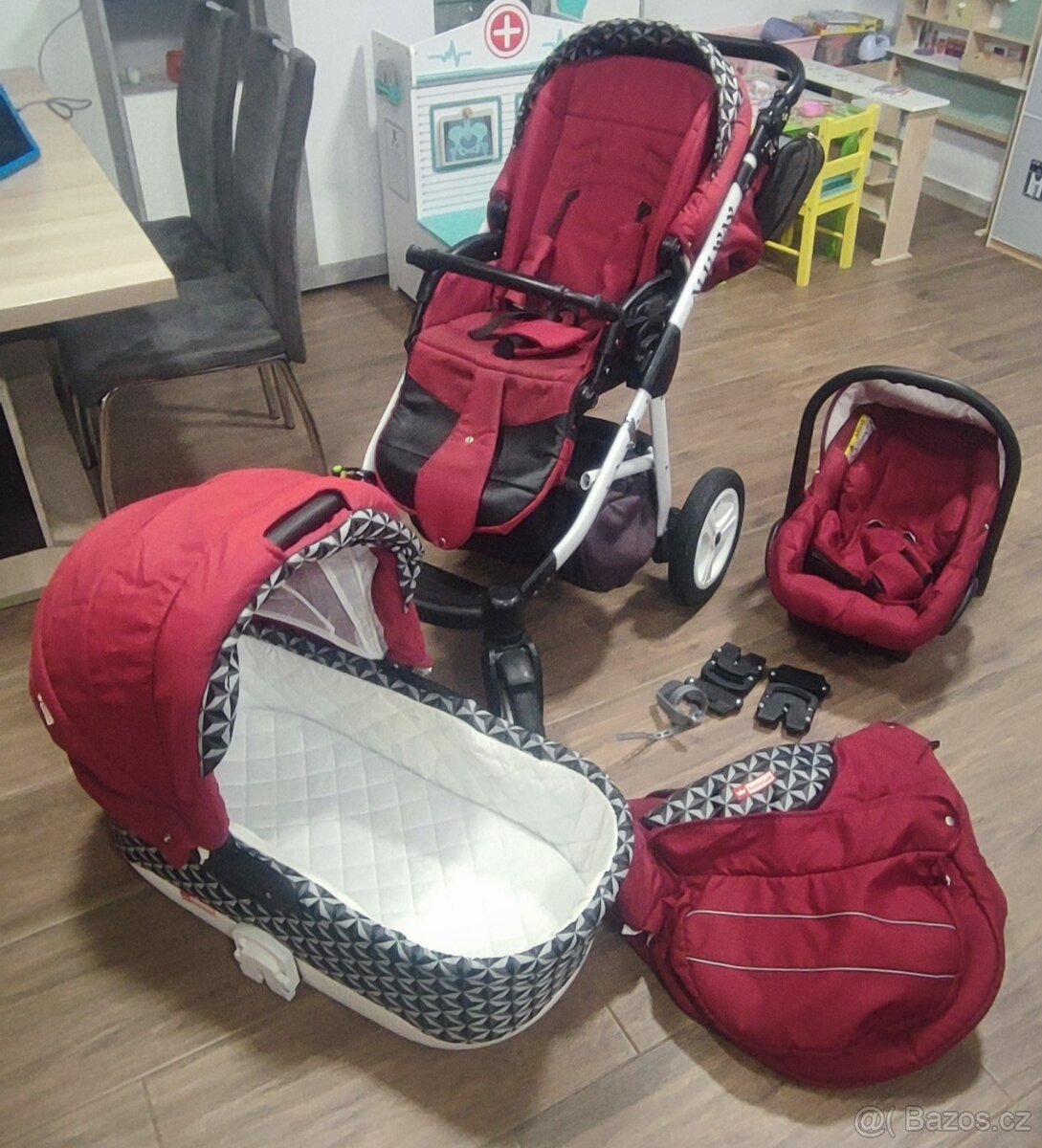 Kombinovaný kočárek 3v1 (vajíčko, hluboký, golf)