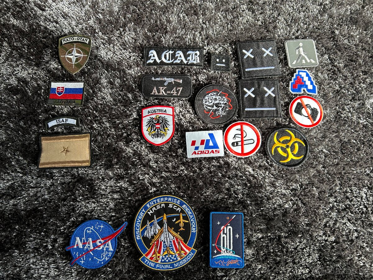 Nášivky Nasa, ossr/ vojenske a iné