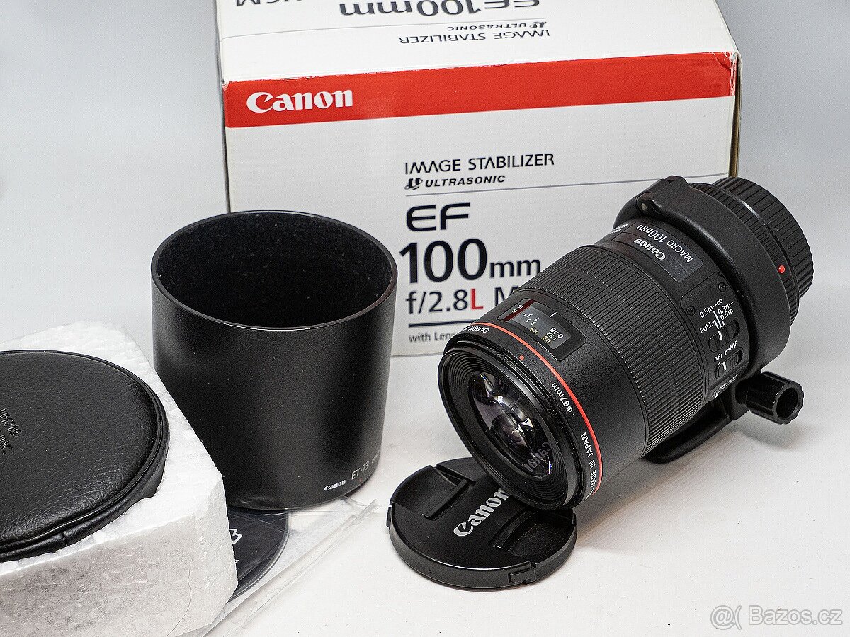 CANON 100/2,8 IS L USM MACRO- TOP stav + stativová patka