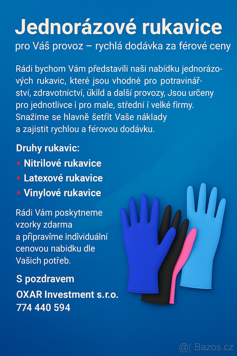 Dodávky - Jednorázových Rukavic
