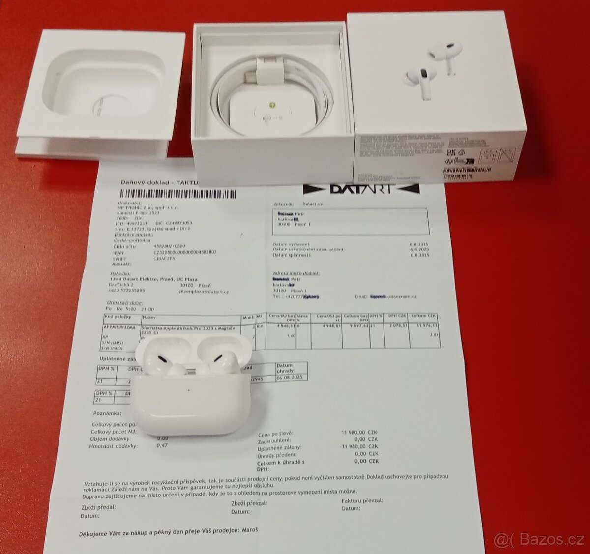 Apple AirPods Pro 2gen (2023) MTJVZM/A záruka 22 měs Datart