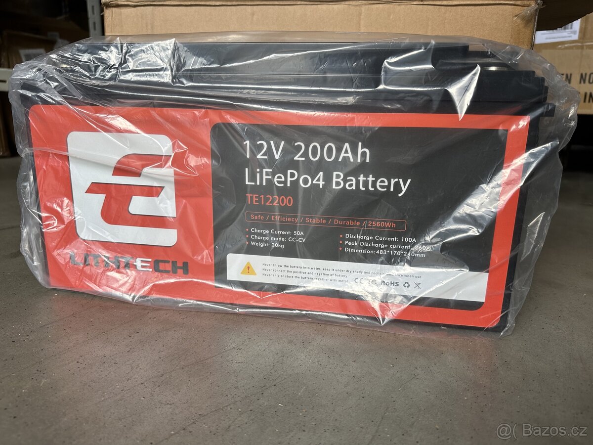 2,5kW  LiFePO4 baterie 12V/200Ah s BMS