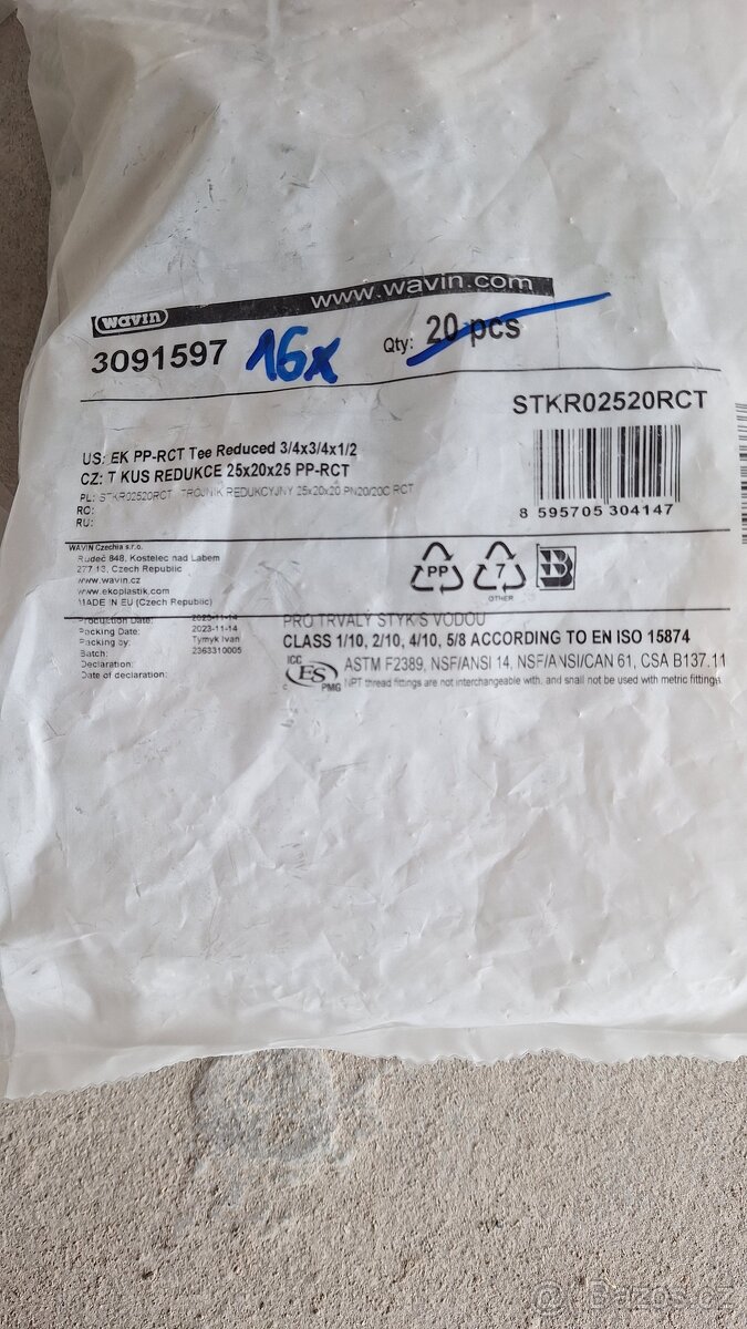 Wavin Ekoplastik T kus redukce 25-20-25 PP-RCT 859570530373