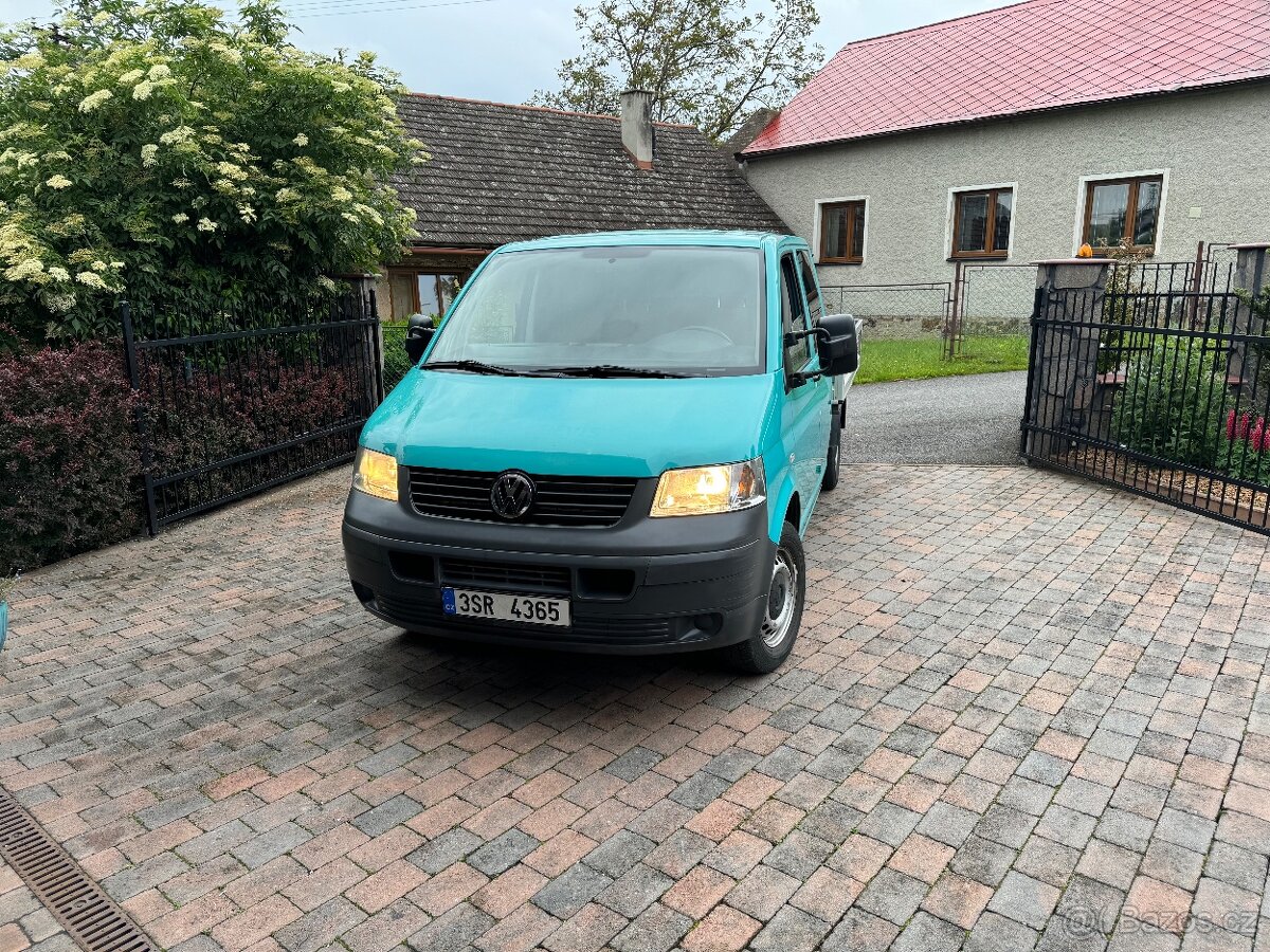 Vw Transporter T5 1.9 tdi valník,6 míst