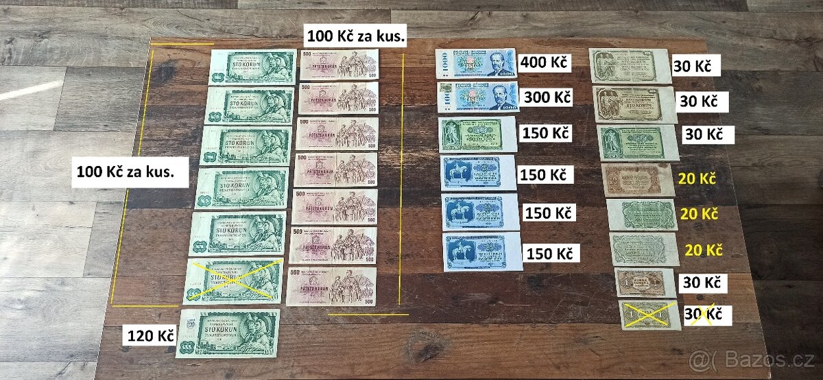 Bankovky a státovky 1953-1993+