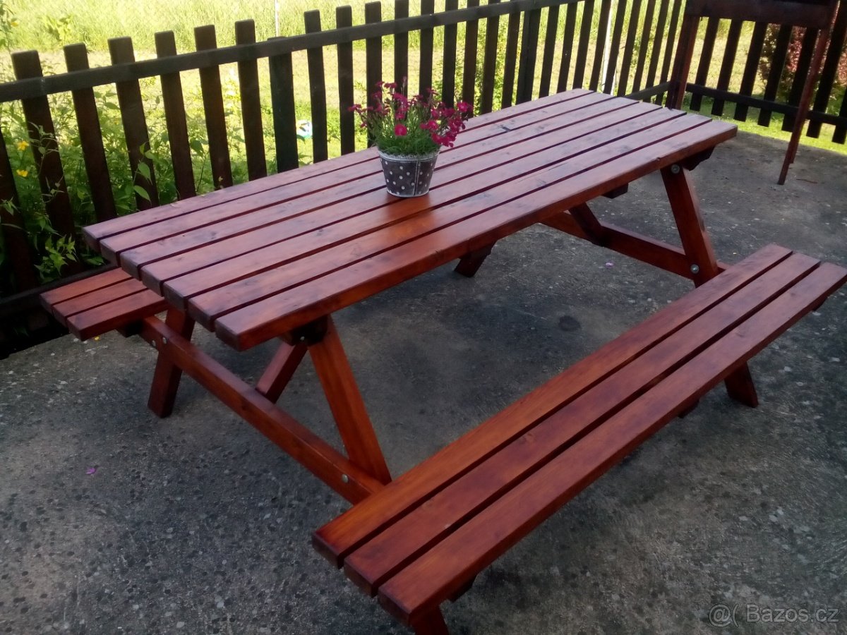 Zahradní posezení , pivní set , lavice , masiv ,stohovatelný