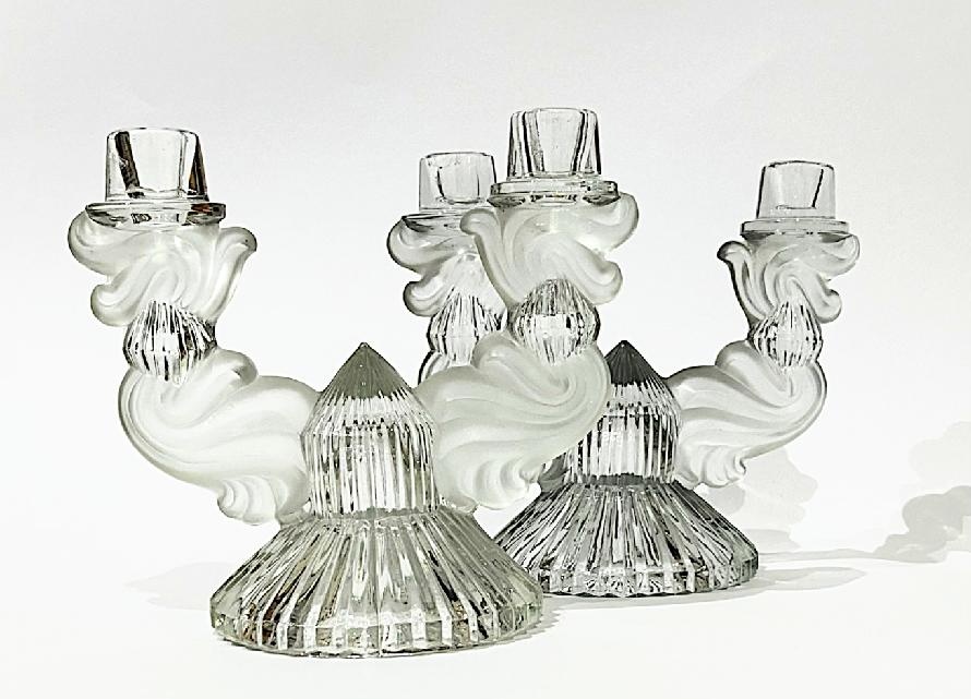 Svícny 2x / Art Deco/ Libochovice