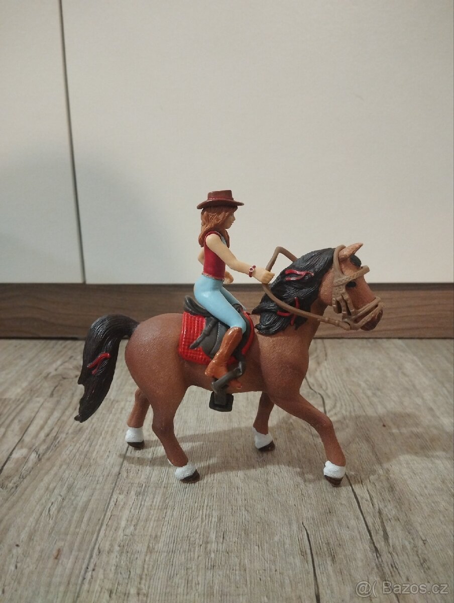 Schleich jezdkyně a kobylou