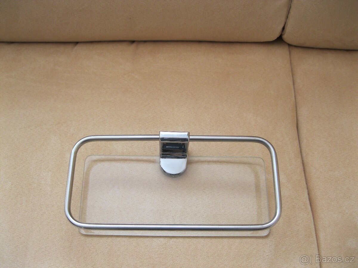 Koupelnová polička IKEA. Nerez, sklo.