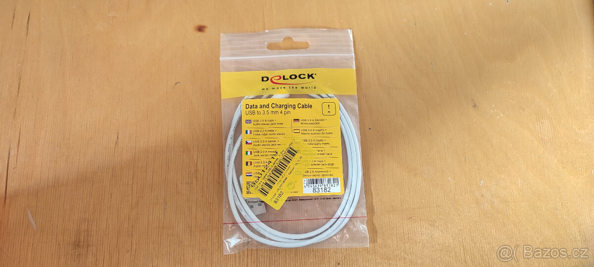 DeLock kabel USB-A samec > Stereo jack 3.5 mm samec 4 pin