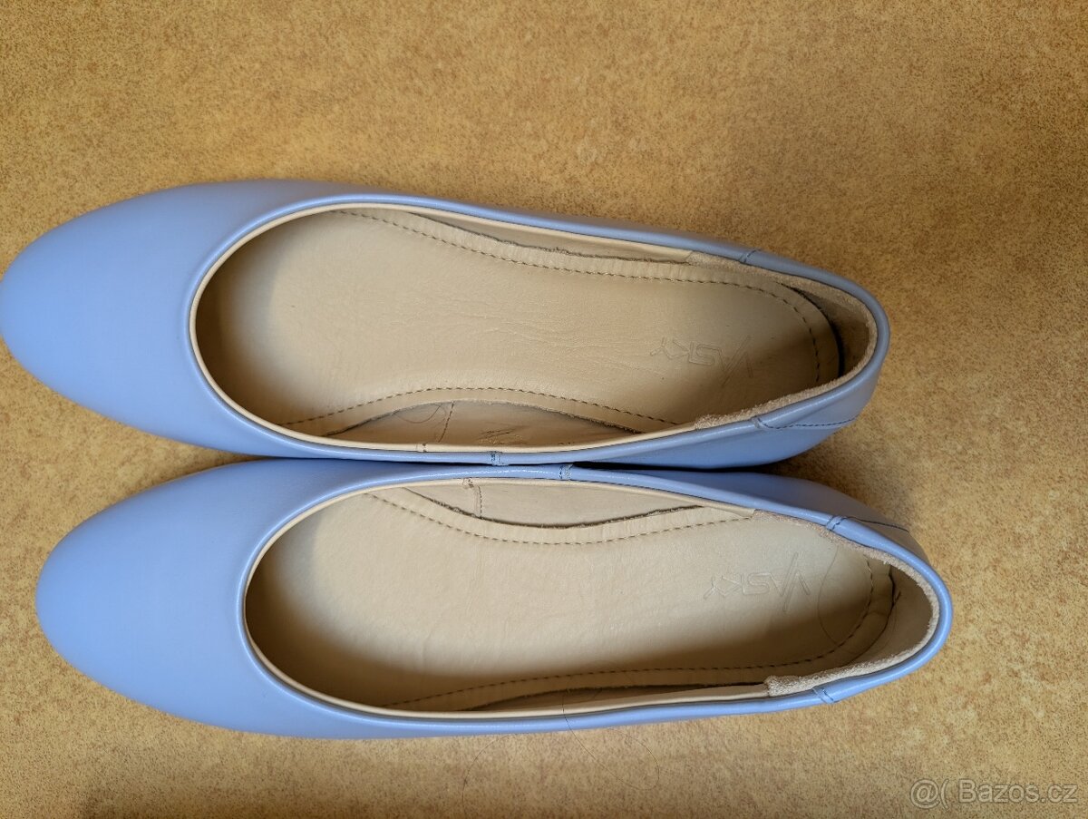 Nové kož. balerýny 41 Vasky misty blue, nevhodný dar;PC 1999