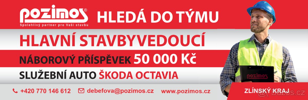 HLAVNÍ STAVBYVEDOUCÍ, náborový příspěvek 50 000 Kč