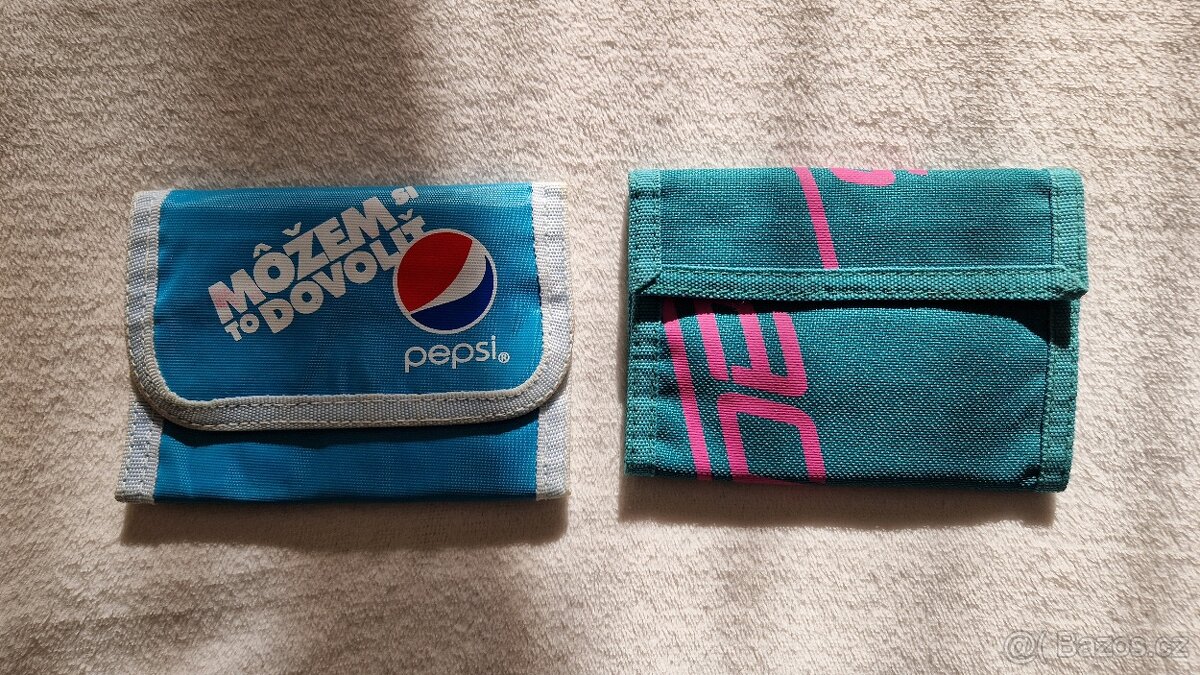 Peňaženky značky Pepsi a Adidas