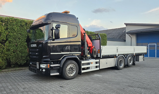 Scania G490 6x2 - valník s hydraulickou rukou Palfinger