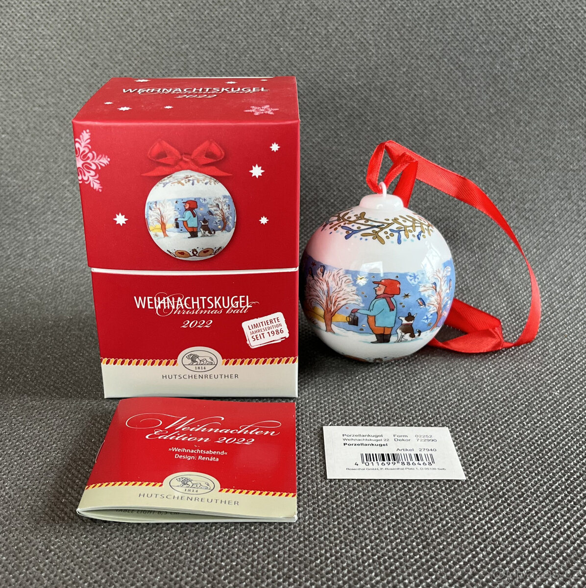 Hutschenreuther Vánoční ozdoba koule, R. Fučíková
