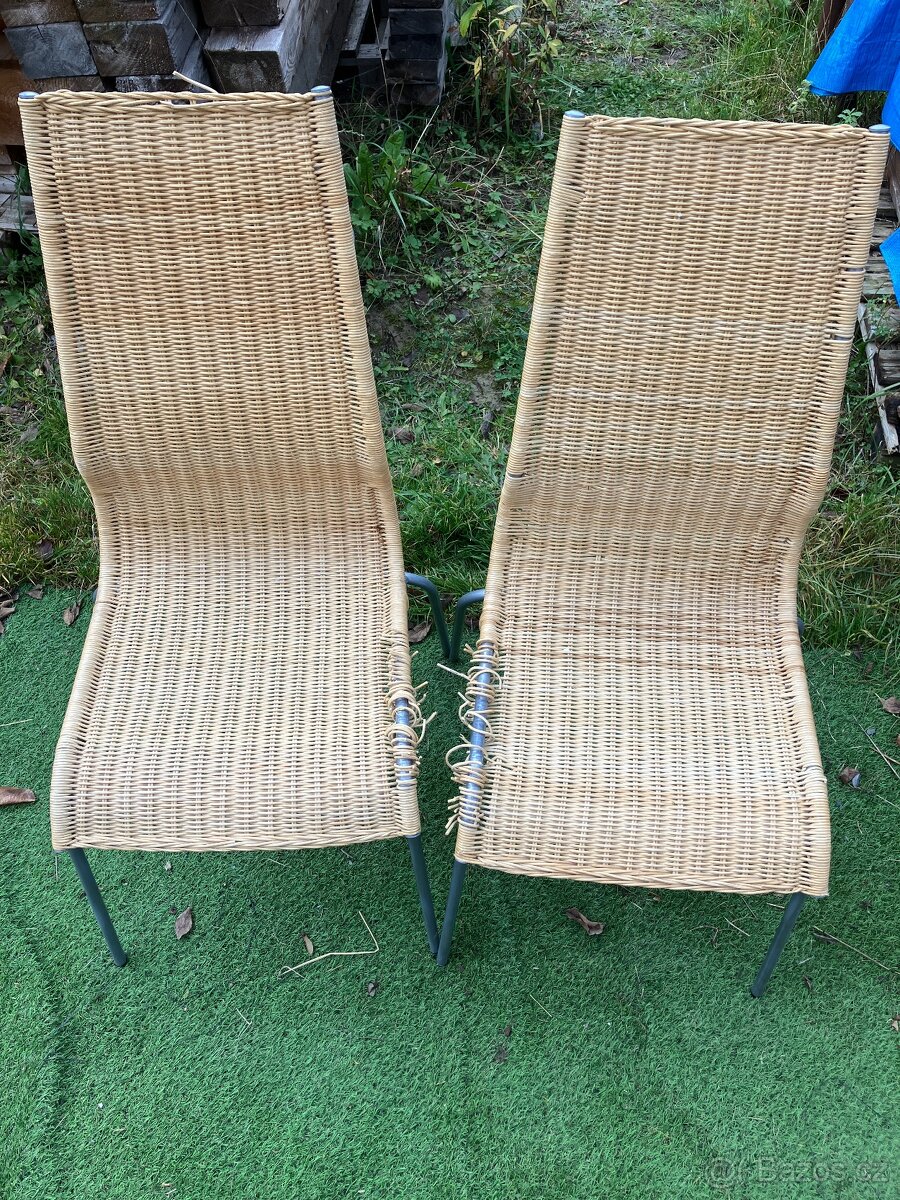židle ikea,proutěné rozbité