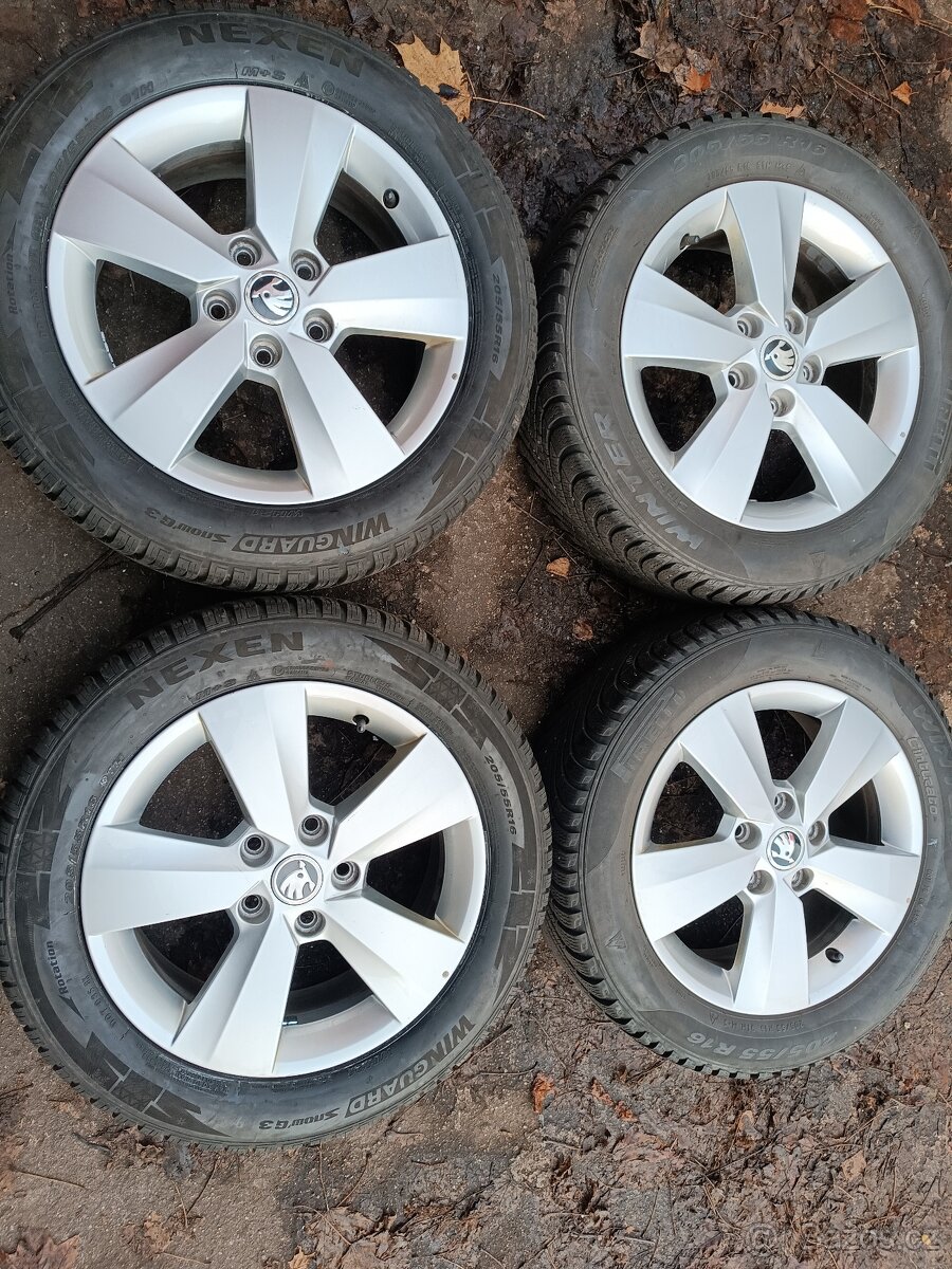 Škoda Octavia III - alu 6x16 et48 + zimní 205/55/16