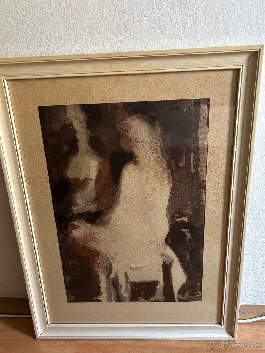 Retro obraz akt Souček Karel