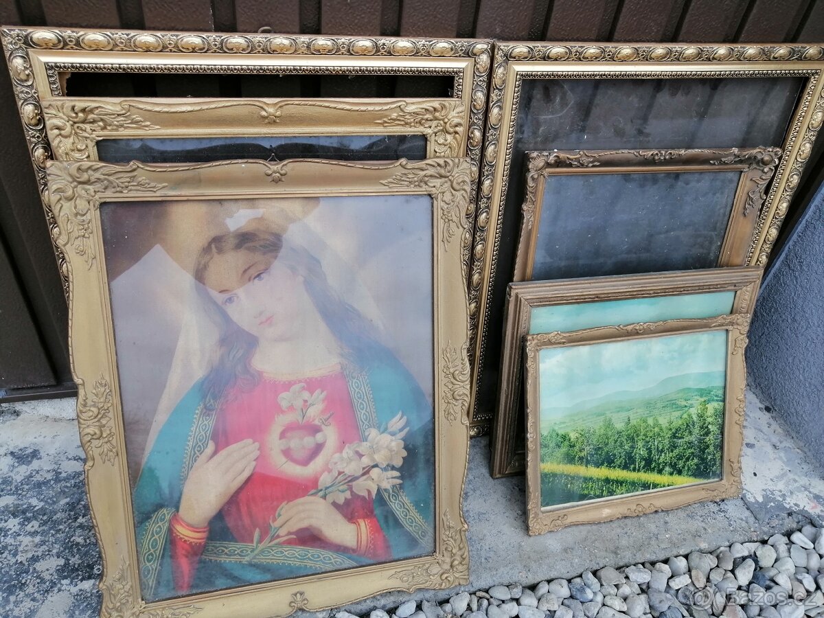 Rámy na obrazy 7 ks, prodej pouze kompletní.