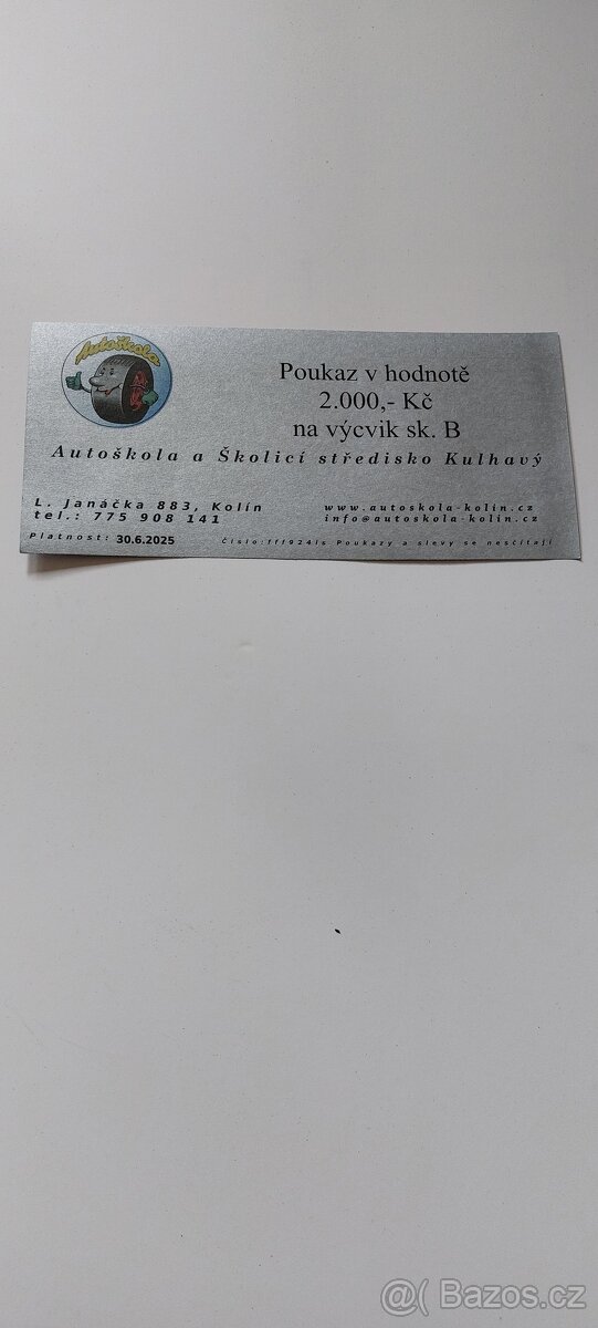 Poukaz v hodnotě 2000 Kč s platností do 30.6.2025