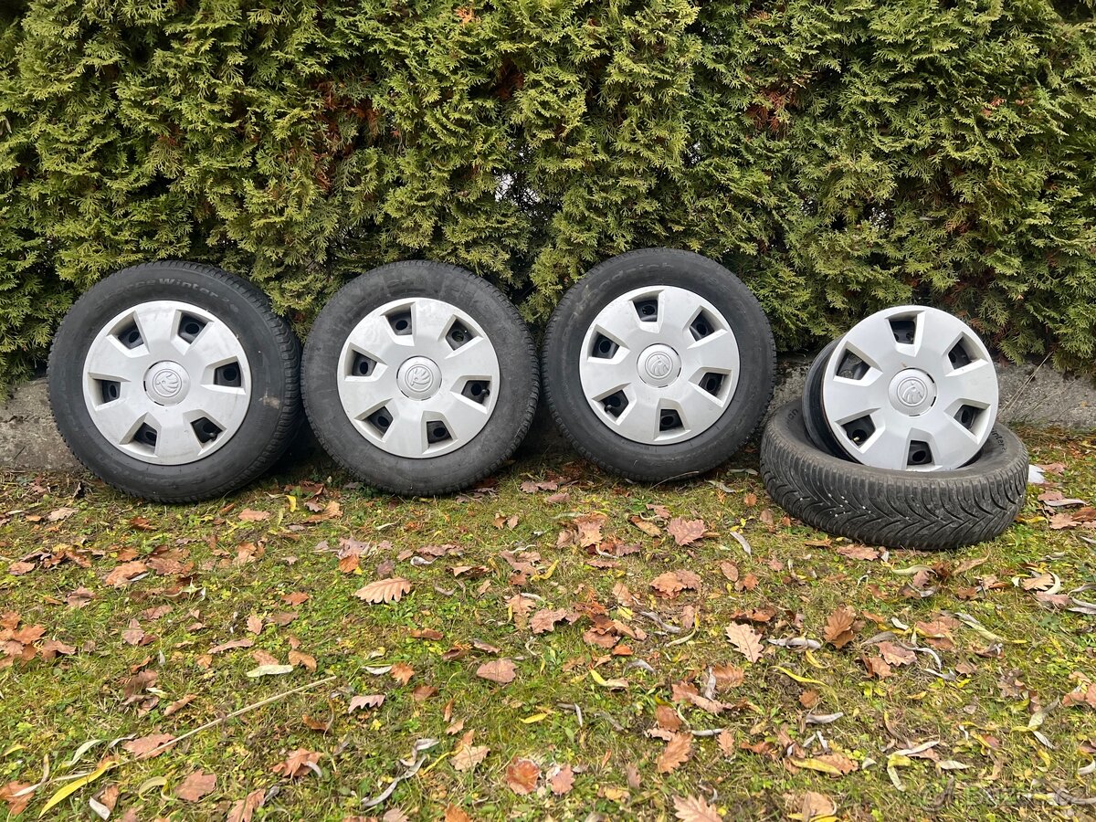 15" plechová kola Škoda 5x112 + poklice