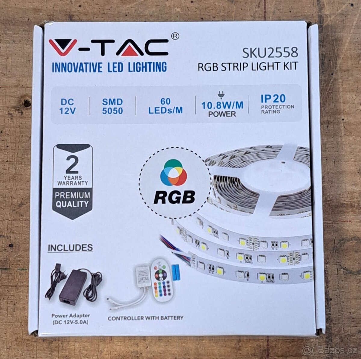 Set RGB LED pásek 5m, napájení, trafo, ovládání