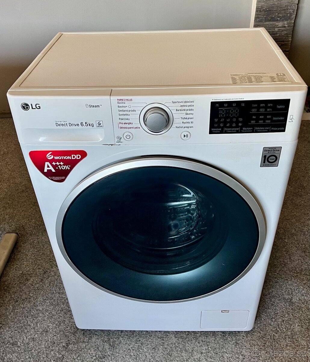 Parní pračka LG A+++ 6,5kg