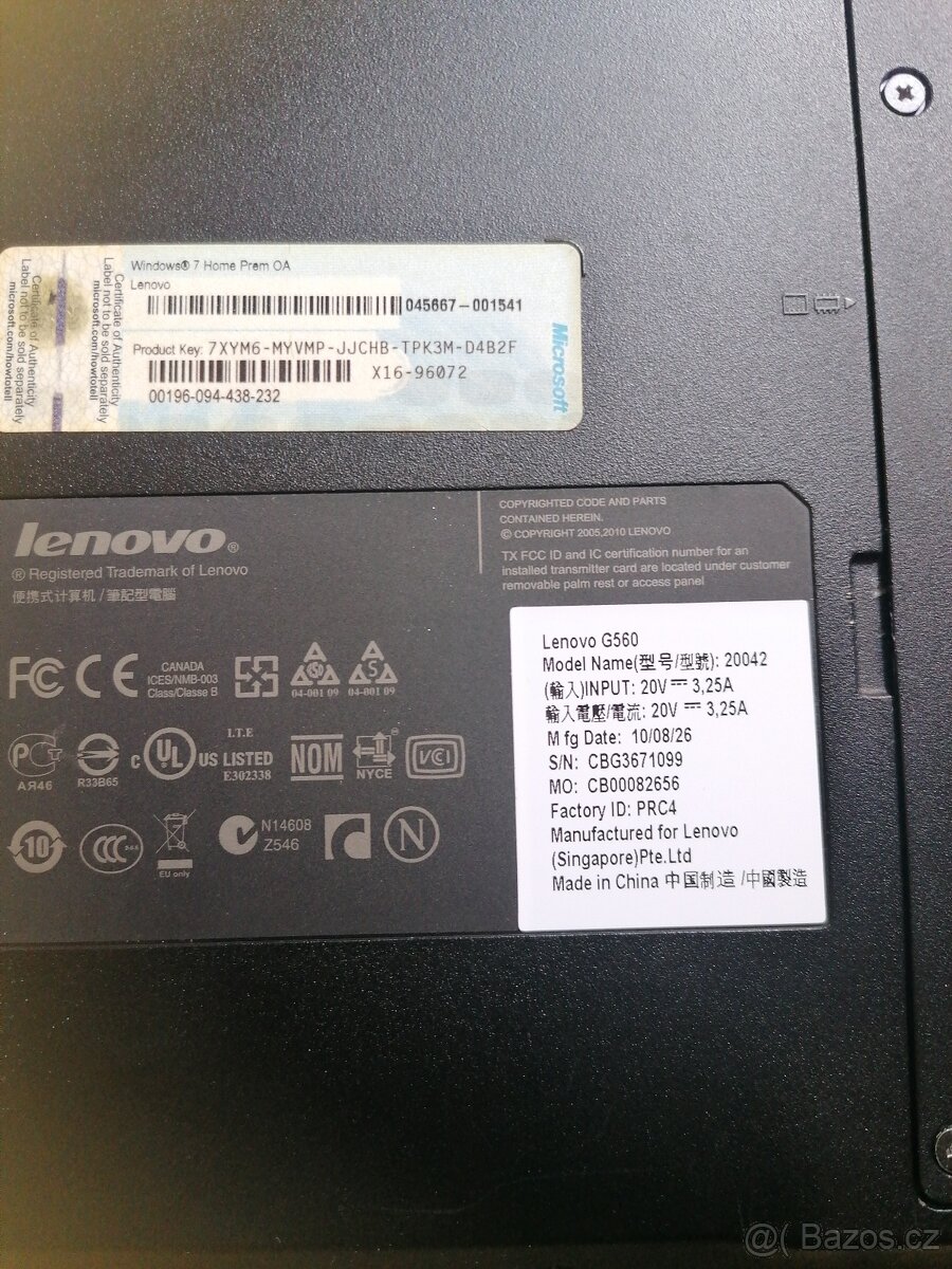 Notebook lenovo a G560