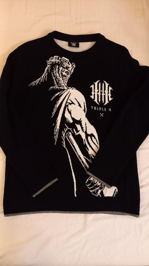 WWE svetr - WWE Triple H Kings Knitted Jumper Black Pullover
