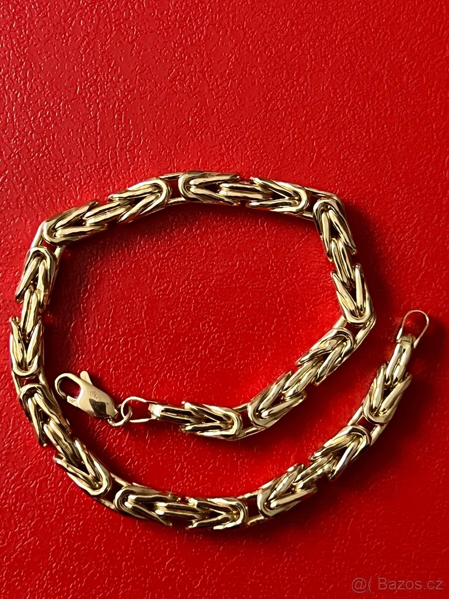 Zlato / zlatý nádherný náramek královská vazba 14k