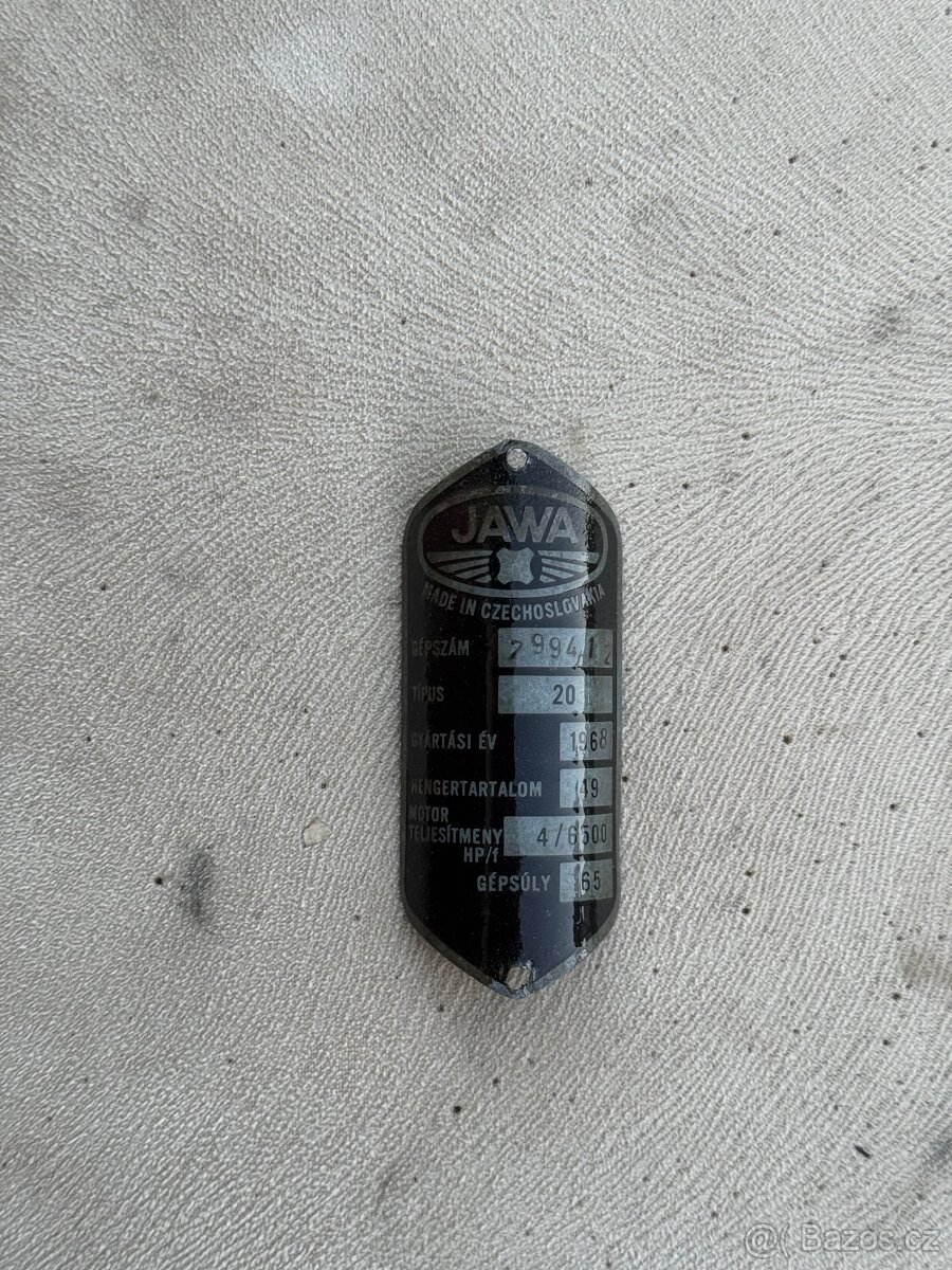 Jawa pionýr Maďarský Štítek