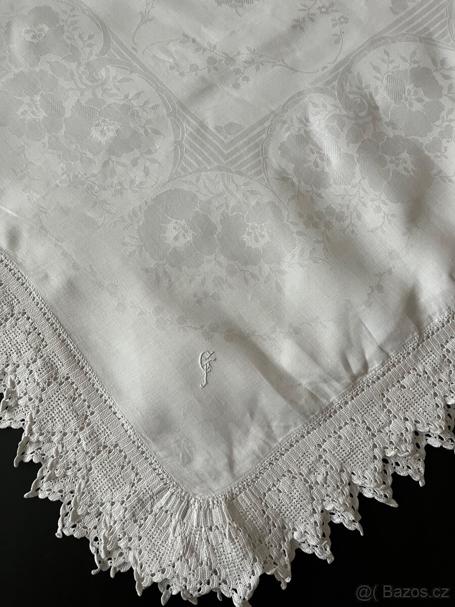 Starý plátěný ubrus-top vintage