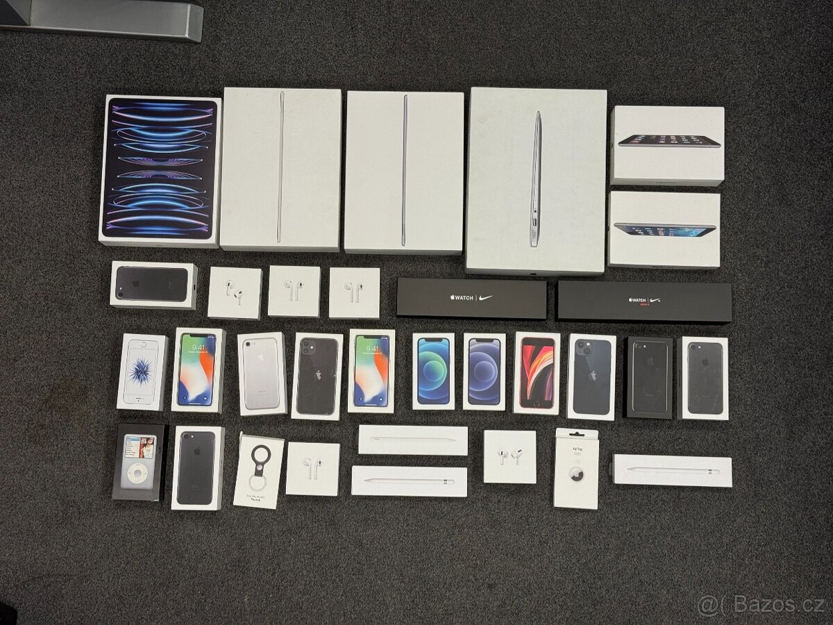 krabičky apple (iphone, ipad, pencil, airpods)