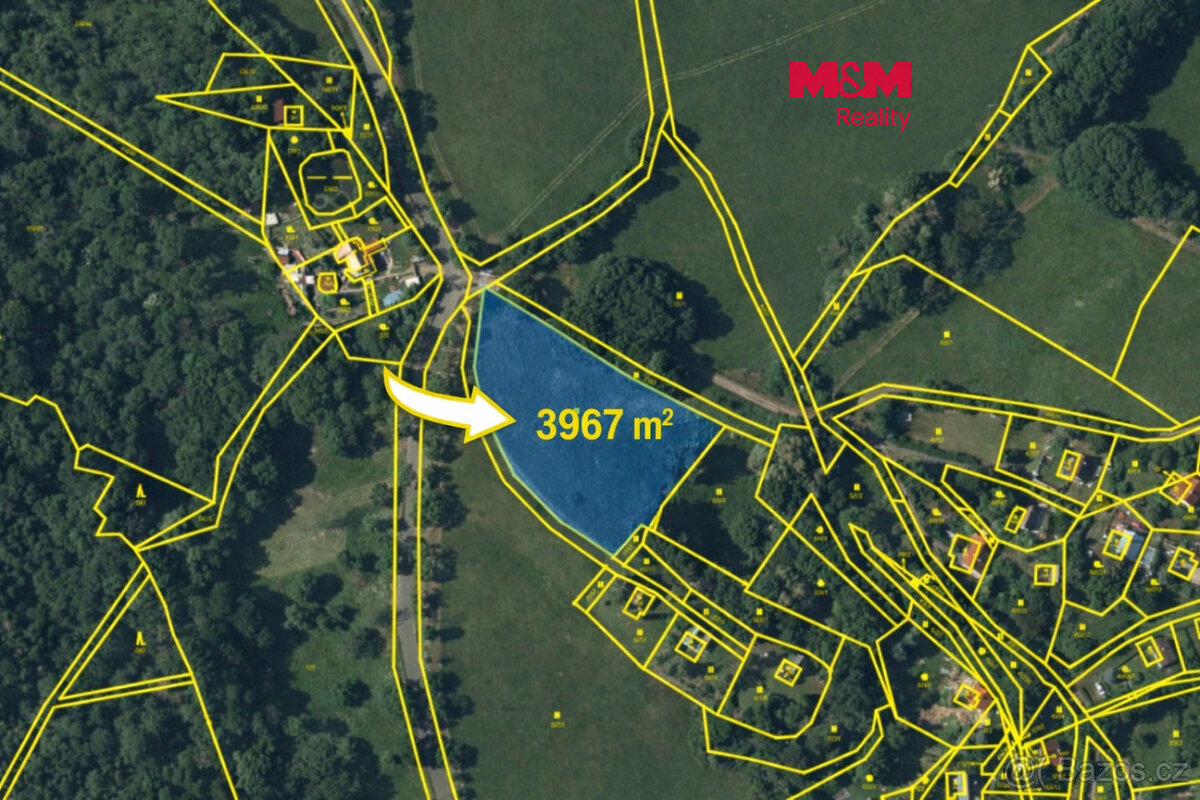 Prodej louky, 3967 m², Třebívlice