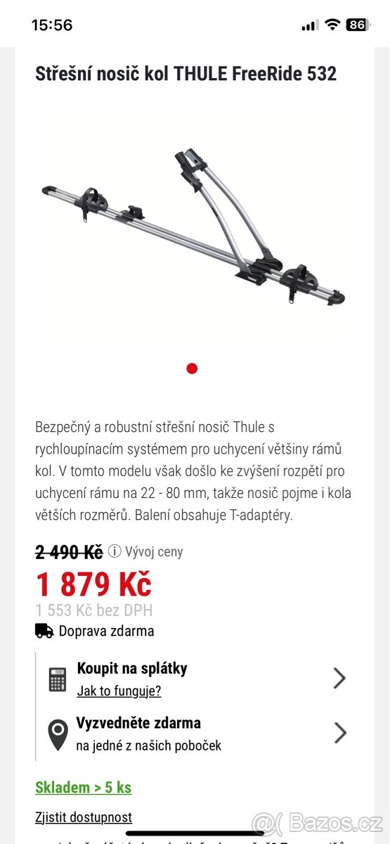 Nový nosič na kolo Thule Free rider 532
