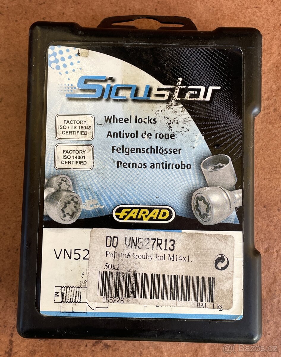 Bezpečnostní šrouby kol Škoda, VW, Audi, Seat