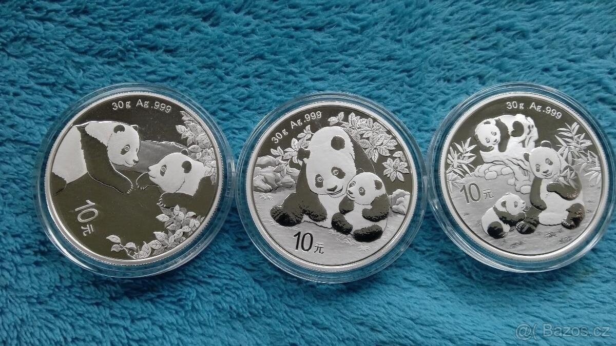 Investiční stříbro - Panda- 3x30 gramů 2023 - 2025