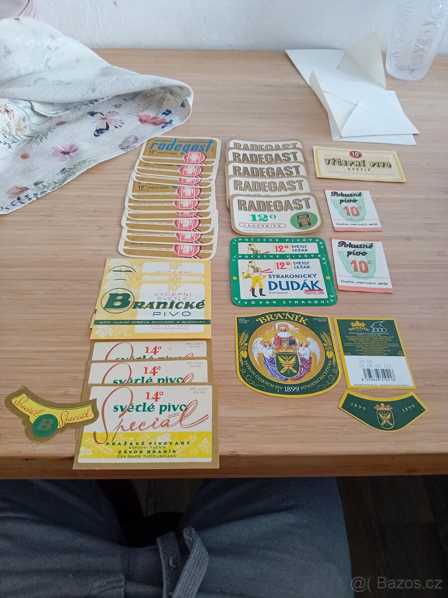 Pivní etikety Radegast,Žatec, Braník, Strakonice