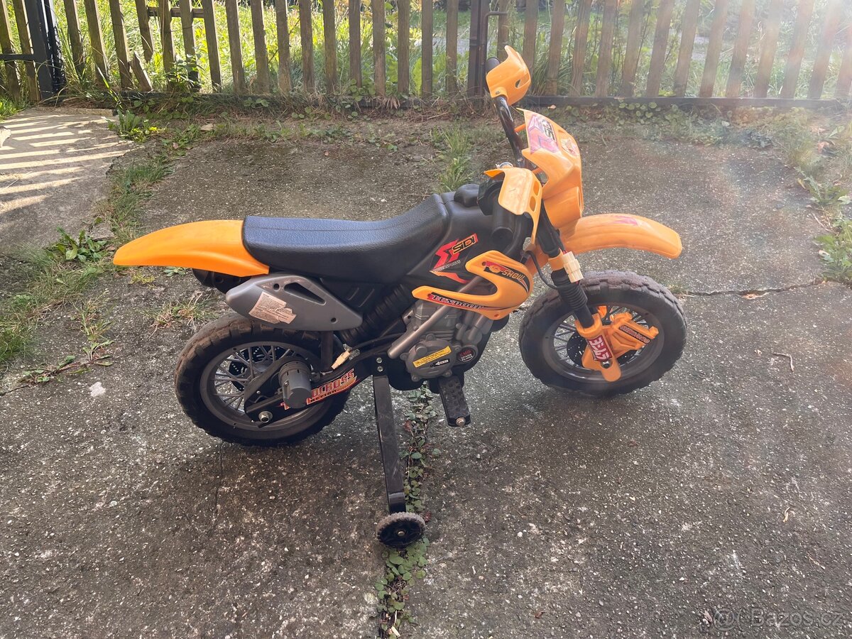 Dětský elektrický minibike. Baterky K.O.