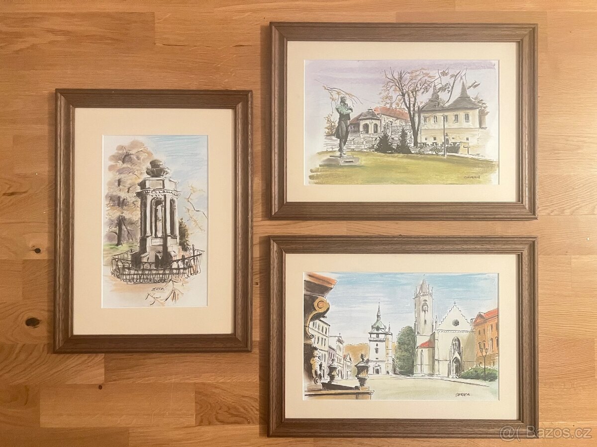 Obrazy akvarel Derka - motiv Teplice