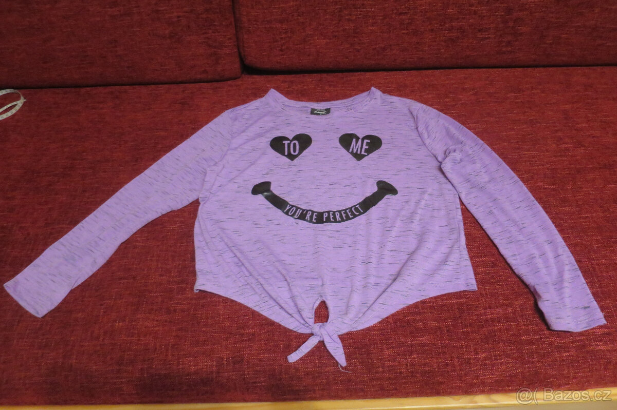 Dívčí tričko s dlouhým rukávem 146/152