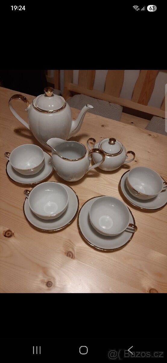 Porcelán, set, retro