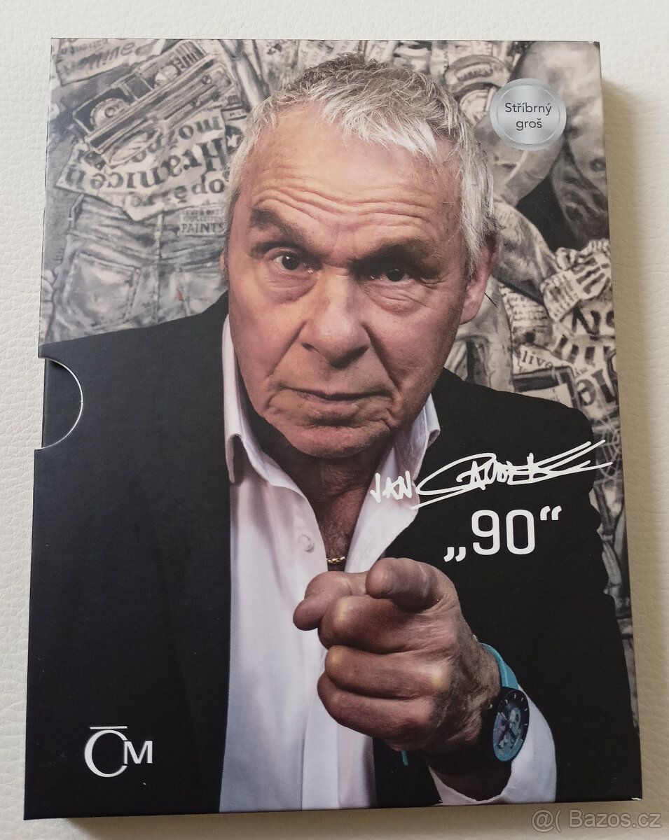 Stříbrný groš Jan Saudek 90 let proof - č. 1041