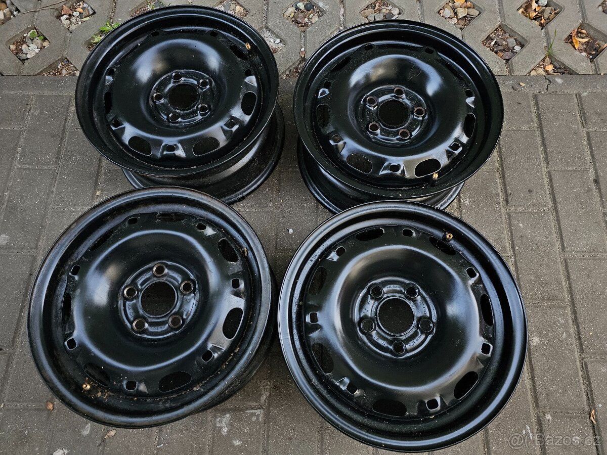 Plechové disky kola 5x100 Škoda Fabia 6J ET43 R14 VW Polo