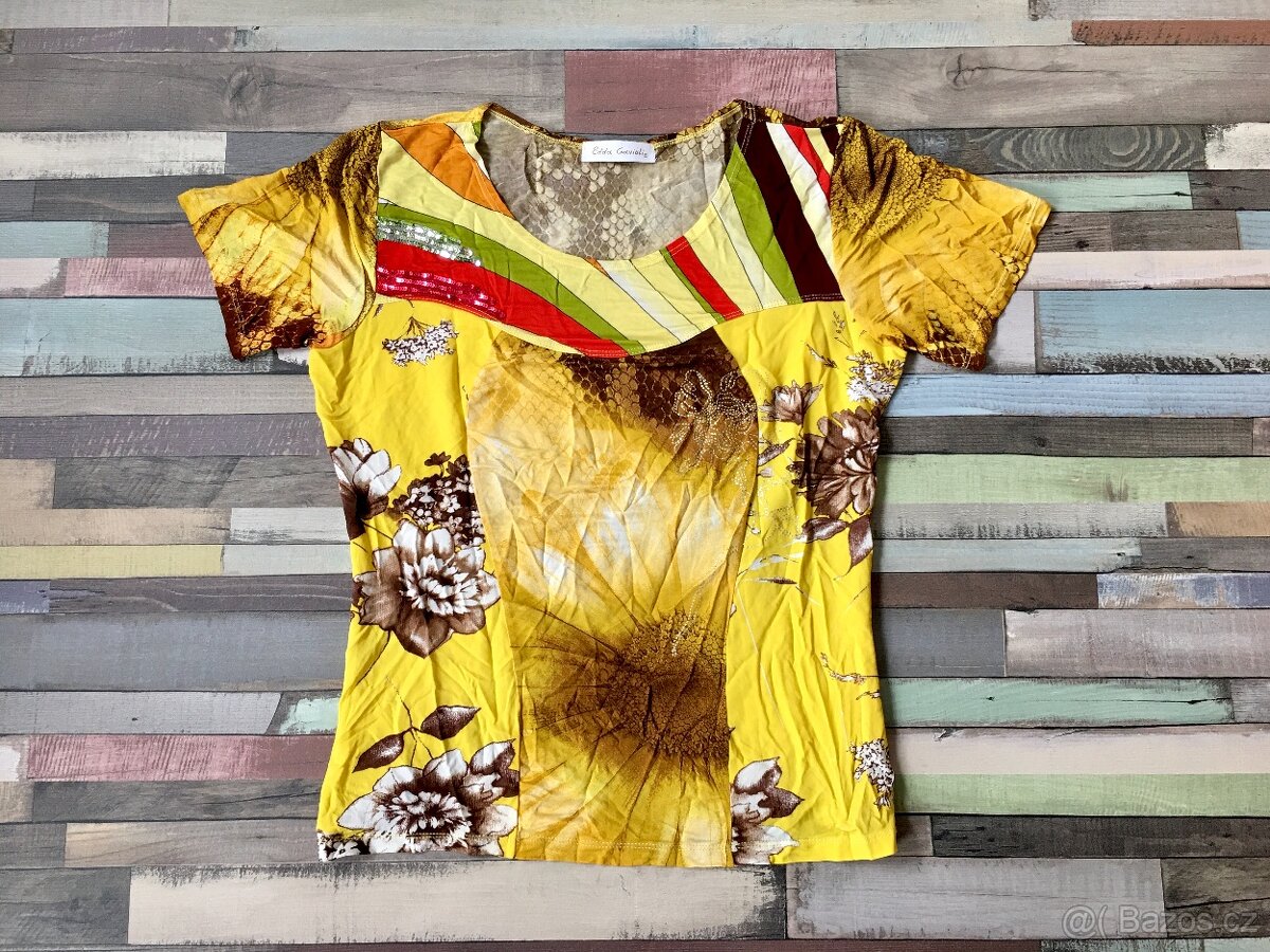 Žluté Tričko Edda Gavioli - Vel. Uni