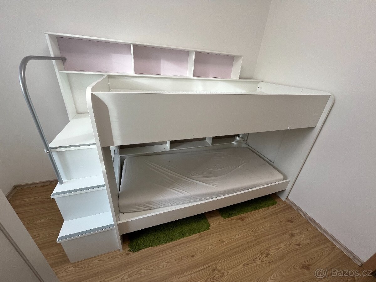 Patrová postel pro dvě děti Bibop - bílá