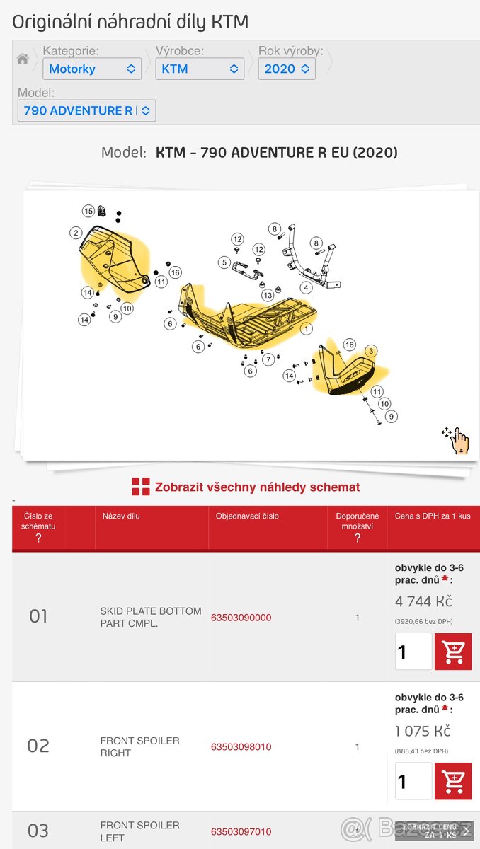Kryt motoru a nádrže KTM 790 Adventure R