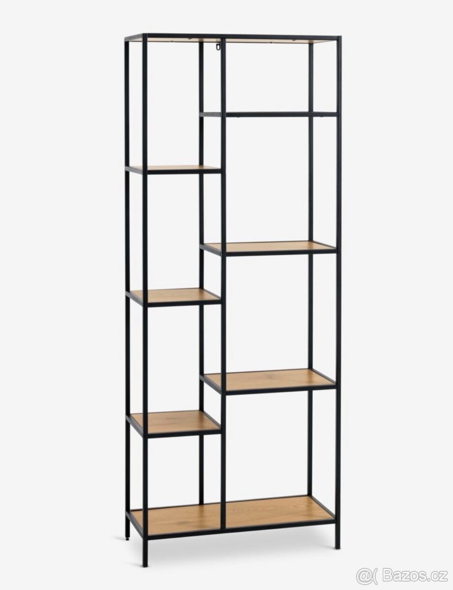 Regál policový kov dub TRAPPEDAL 7 polic