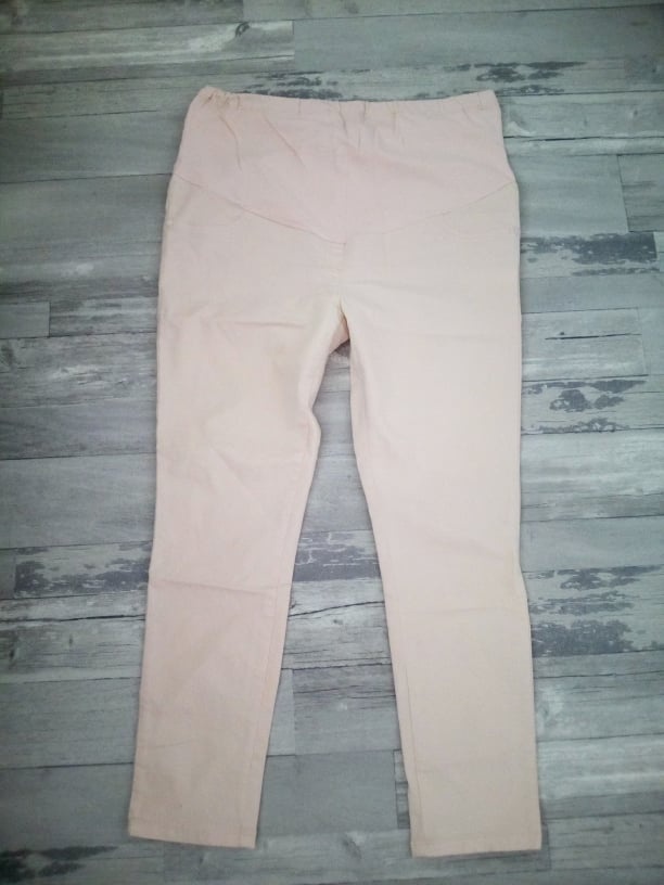 NOVÉ těhotenské džíny/kalhoty - pudrová barva, vel. 42