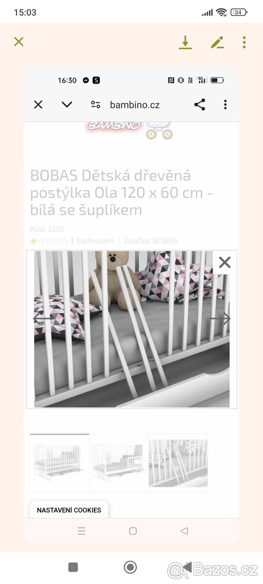 Dětská rostoucí postýlka